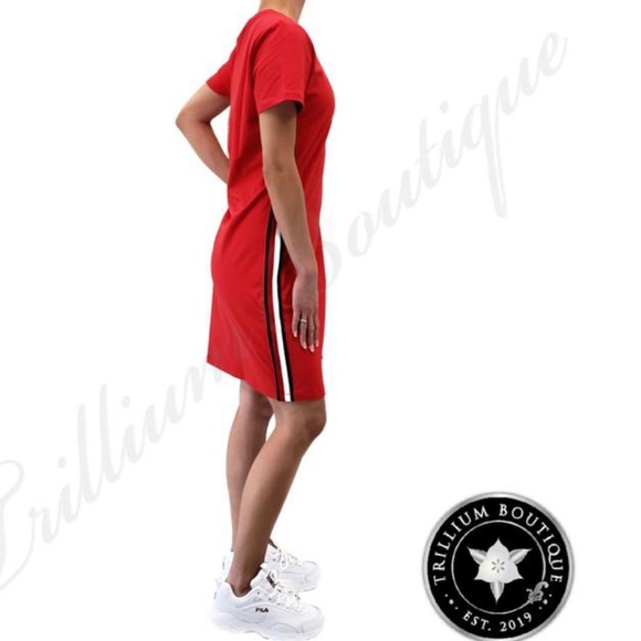 Tommy Hilfiger Womens T-Shirt Dress. Red - Picture 11 of 14